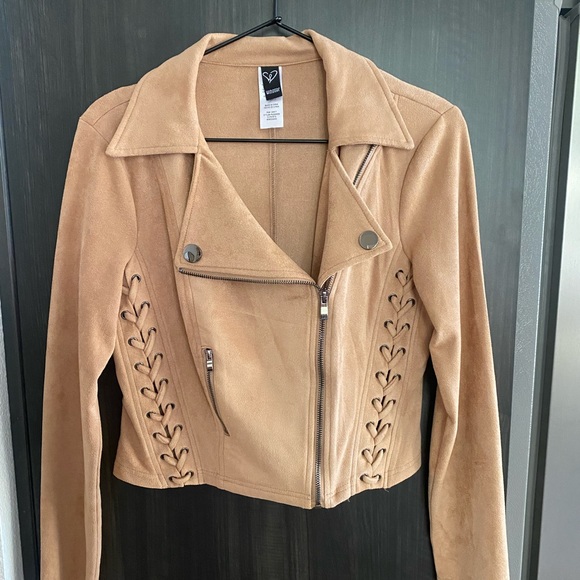 Windsor Jackets & Blazers - Windsor Nude Suede Moto Jacket